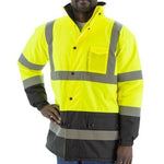 High Visibility Waterproof Parka with Quilted Lining and Reflective Striping - Majestic