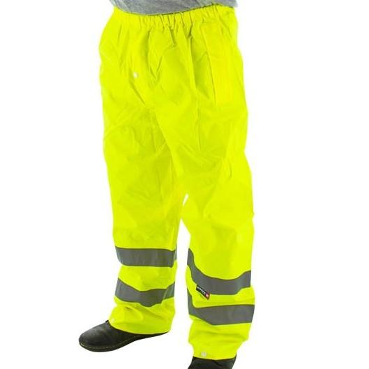 High Visibility Waterproof Rain Pants PK 5 Pants with Reflective Striping Majestic