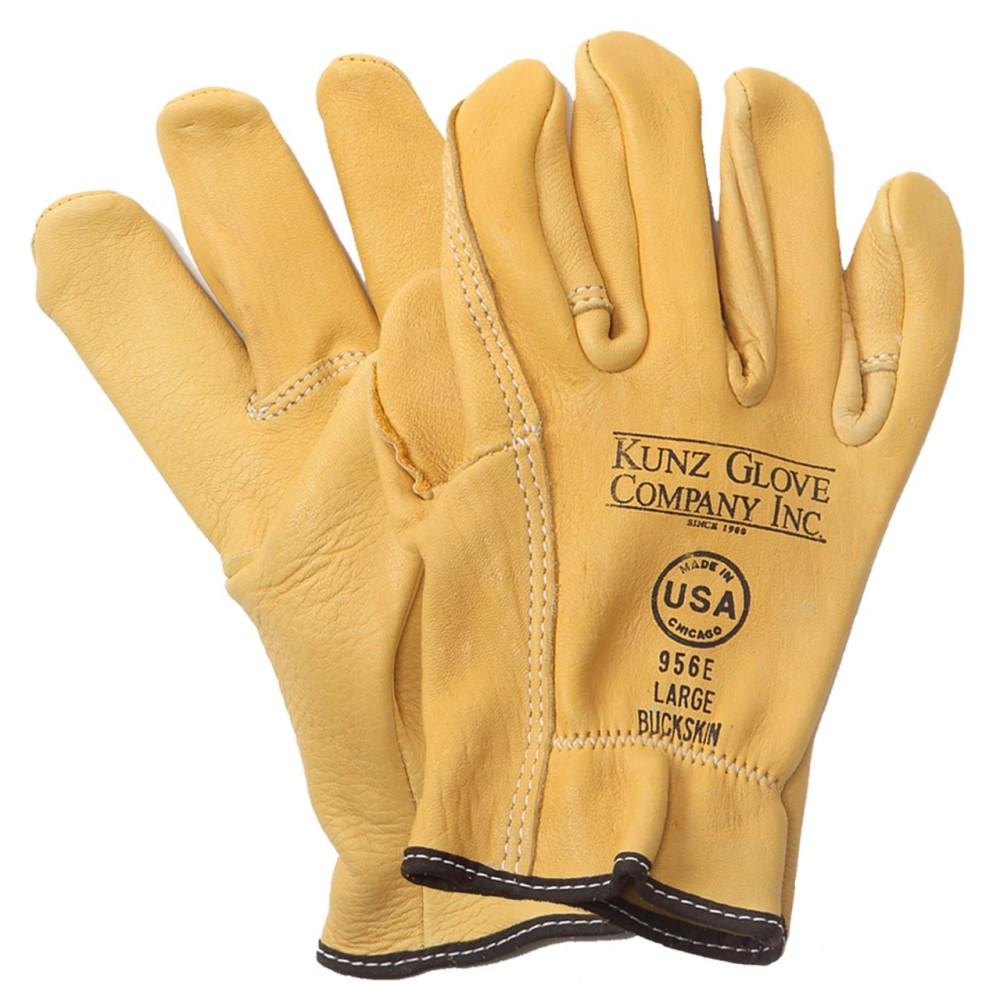 Kunz Buckskin Leather Drivers Glove - Shirred, Arc/Puncture/Cut - 30% OFF 12+ PAIRS