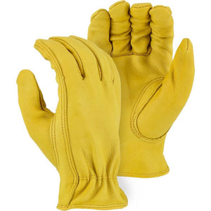 Leather Drivers Glove - A-Grade Deerskin, Keystone Thumb, Shirred Back, Majestic (PK 12 Pairs)