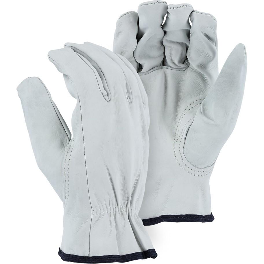 Leather Drivers Glove - A-Grade Goatskin, Keystone Thumb, Shirred Back, Bias Tape Hem, Majestic (PK 12 Pairs)