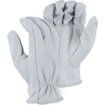 Leather Drivers Glove - A-Grade Goatskin, Keystone Thumb, Shirred Back, Rolled Leather Hem, Majestic (PK 12 Pairs)