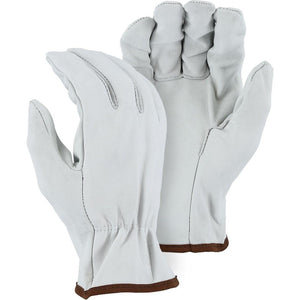 Leather Drivers Glove - B-Grade Goatskin, Straight Thumb, Shirred Back, Majestic (PK 12 Pairs)