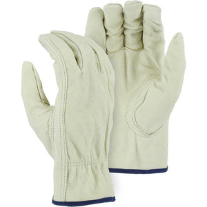 Leather Drivers Glove - B-Grade Pigskin, Keystone Thumb, Shirred Back, Majestic (PK 12 Pairs)