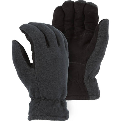 Leather Drivers Glove - Deerskin Palm, Fleece Back, Winter Lined, Wing Thumb, Shirred Back, Majestic (PK 12 Pairs)