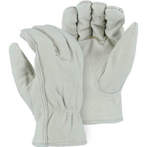 Leather Drivers Glove - Pigskin, Winter Lined, Keystone Thumb, Shirred Back, Majestic (PK 12 Pairs)