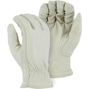 Leather Drivers Glove - Top Grain Cowhide, Winter Lined, Keystone Thumb, Shirred Back, Majestic (PK 12 Pairs)