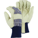 Leather Palm Glove - Grain Pigskin, Winter Lined, Straight Thumb, Knit Wrist, Majestic (PK 12 Pairs)