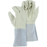 Leather Welders Glove - Kevlar Sewn Pigskin, Reinforced Keystone Thumb, Gauntlet Cuff (12 Pairs)