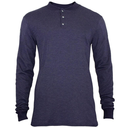 Long Sleeve Henley - Flash Fire (FR) and Arc Flash Resistant, Rib Knit Cuffs, Lightweight, Performance Fabric