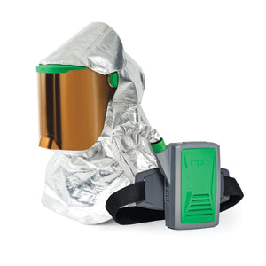 PAPR with Aluminized Radiant Heat Shroud and Gold Visor Helmet