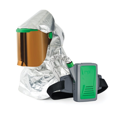 PAPR with Aluminized Radiant Heat Shroud and Gold Visor Helmet