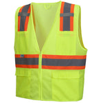RVZ23 Hi Vis Mesh Vest - ANSI 2, Type R, Contrasting Trim, 6 Pockets, Zipper (PK 5 Vests)