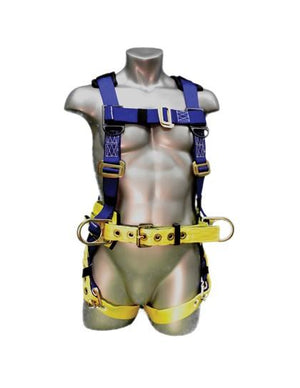 Safety Harness - 3 D-Rings (Back & Hips), Mating and Tongue Buckles - Work Master Series Fall Arrest