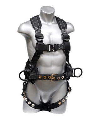 Safety Harness - 3 Easy Connect Aluminum D-Rings (Back & Hips), Quick Connect and Tongue Buckles - Platinum RavenEX Series Fall Arrest