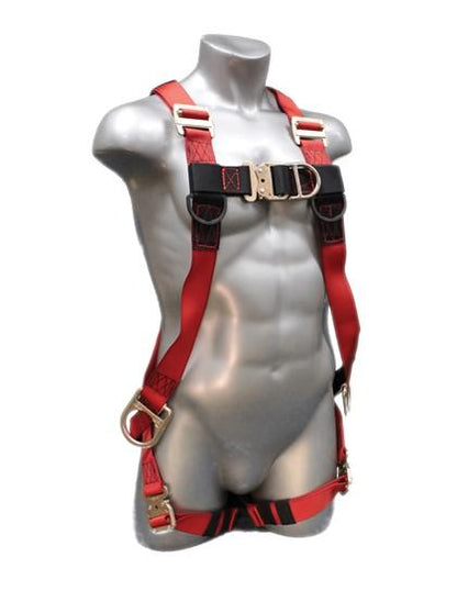 Safety Harness - 4 D-Rings (Back, Hips, & Chest), Quick Connect Buckles - Wind Eagle Series Fall Arrest