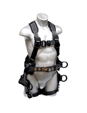 Safety Harness - 6 D-Rings (Saddle, Chest, Back, & Hips), Quick Connect Buckles - Platinum Peregrine Series Fall Arrest