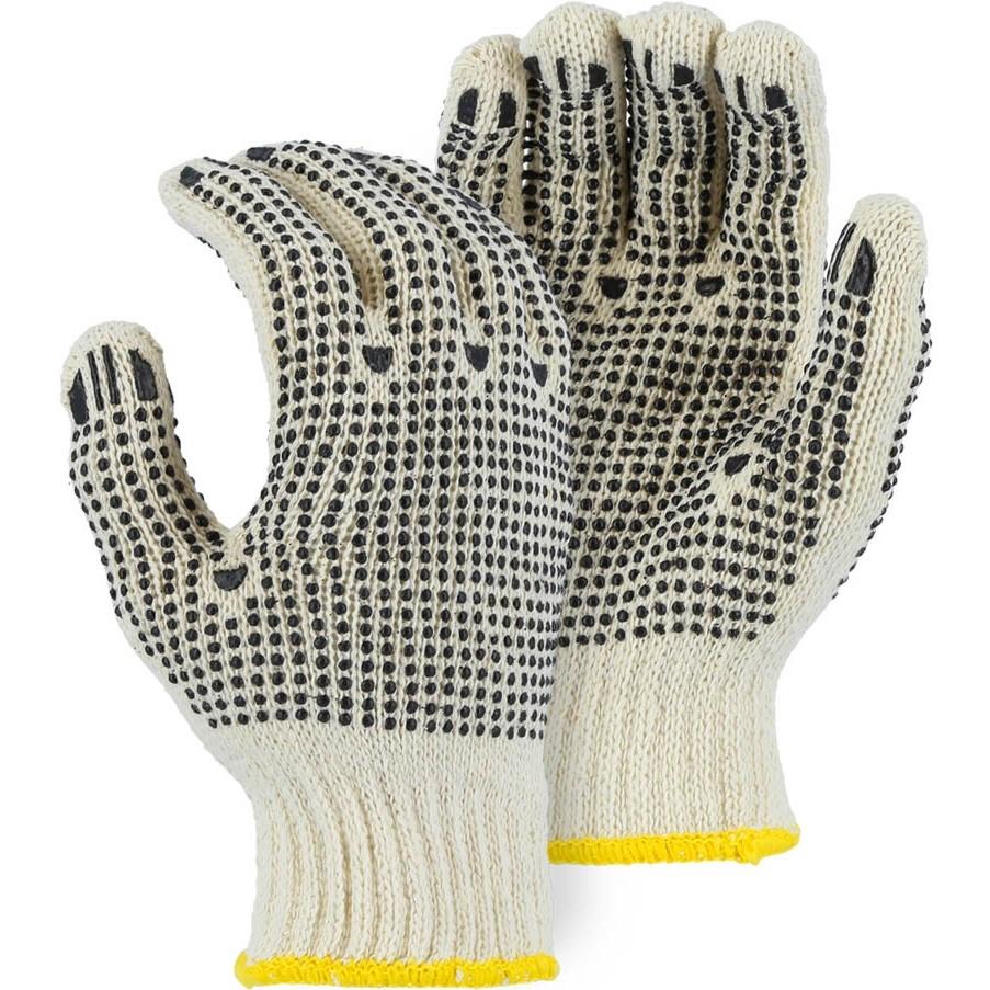 String Knit Glove - PVC Dotted, Mediumweight Cotton and Polyester Blend (PK 300 Pairs) - Majestic