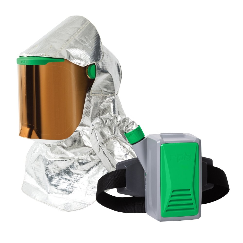 Z-Link Radiant Heat Respirator Helmet - PAPR, Aluminized Cape, NIOSH Certified Protection for Foundries and Glass Mfr - RPB Safety